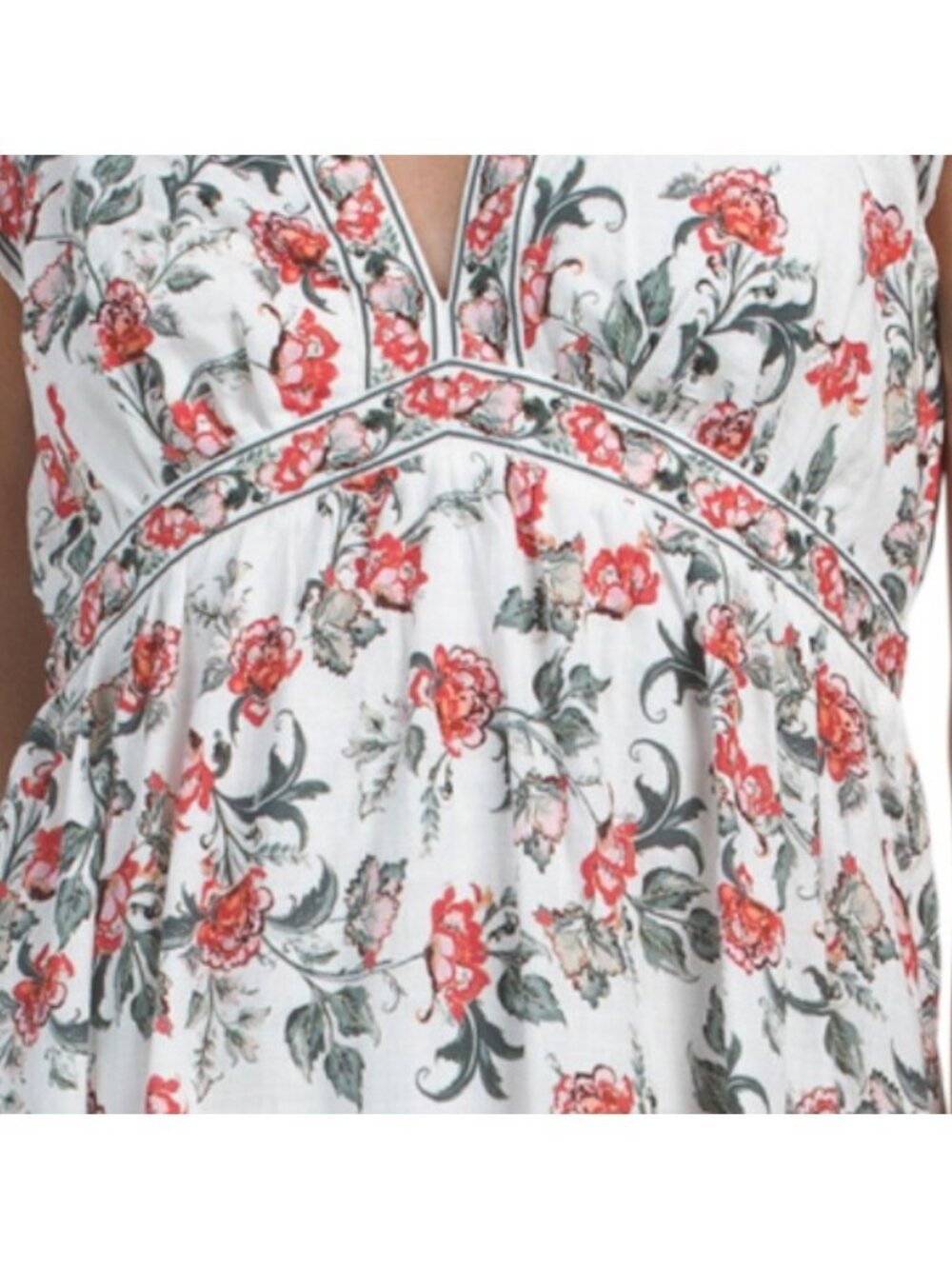 MAX STUDIO Flutter Sleeve V-neck Empire Waist Maxi Dress - Picture 4 of 6